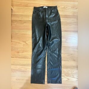 Abercrombie & Fitch Black High-Rise Leather Pants 27 Long